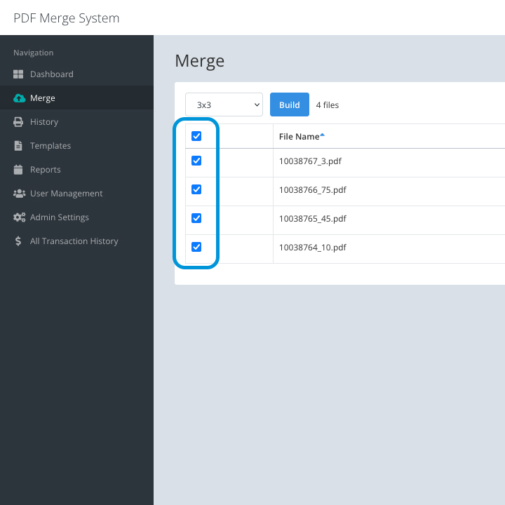 create a build of imposed files