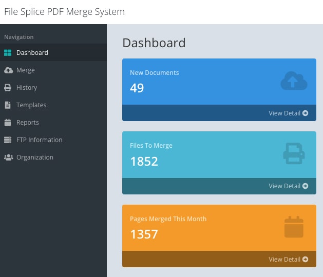 File Splice admin screen