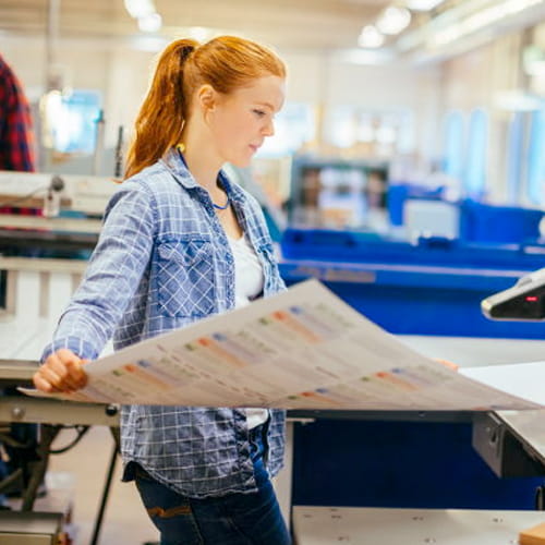 woman working prepress