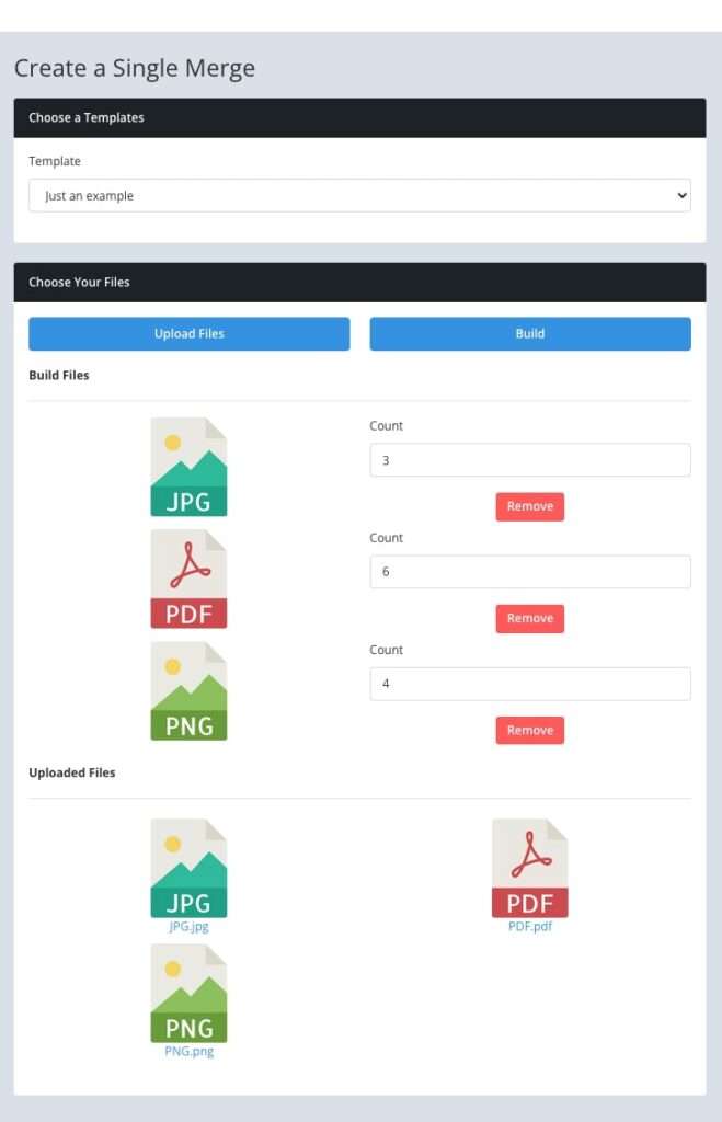 single merge upload panel