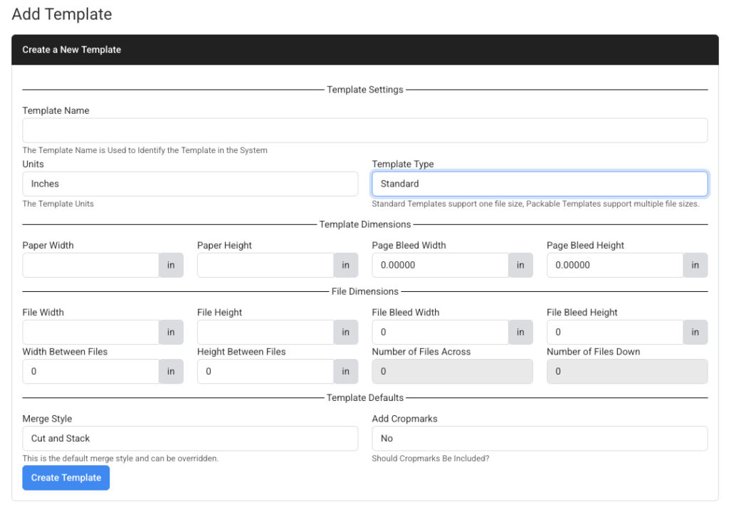 create a template page
