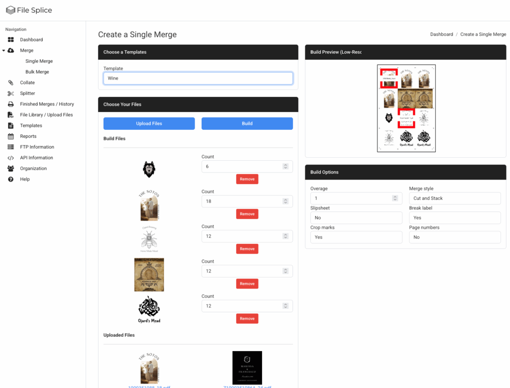 simple imposition software UI
