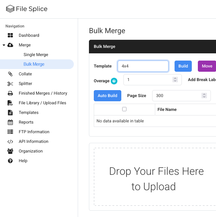 uploading files for merging