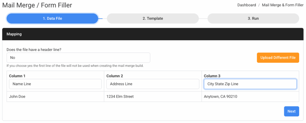 mail merge from Excel csv