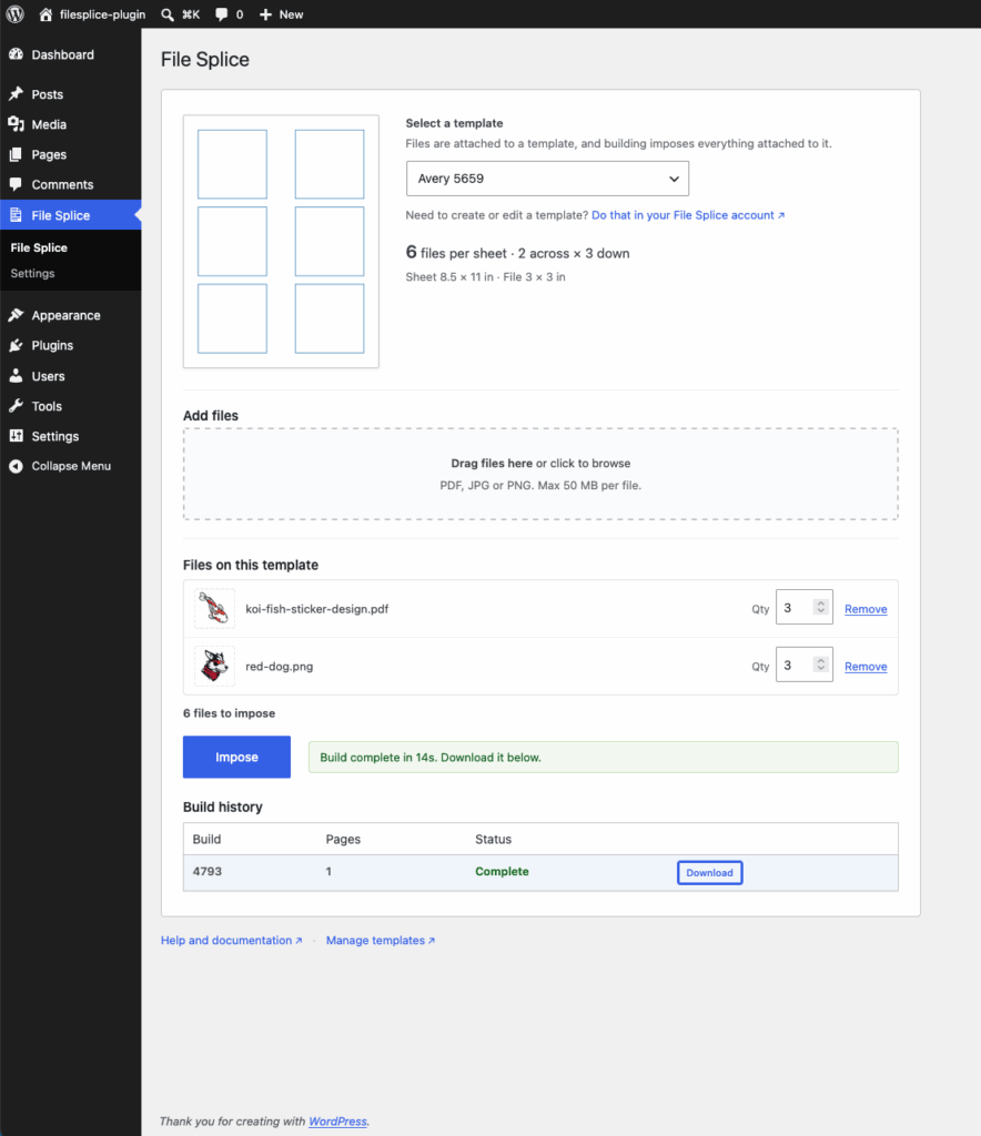 File Splice WordPress plugin