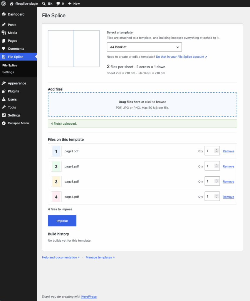 Wordpress Plugin for Merging Documents